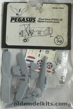 Pegasus 1/72 Curtiss F9C-2 Sparrowhawk with Metal Details and Decals - USS Macon and Akron Airships, 1002 plastic model kit